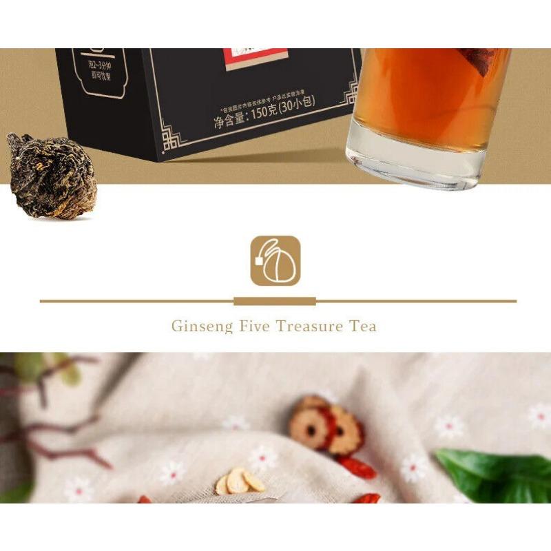 CIFbuy Ginseng Five Treasure Tea Healthy Herb Tea Bag 150g/30 Bags