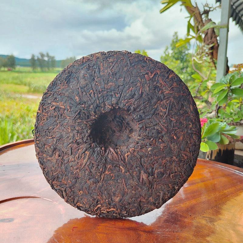 CIFbuy 357g Old Panzhang Pu'er Ripe Tea Cake Menghai Aged Pu'er Tea Cake HongJinYin