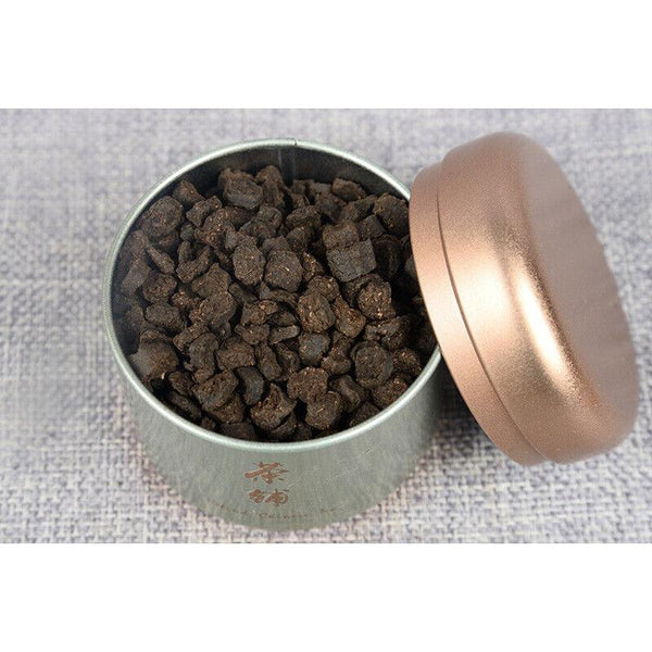 CIFbuyYunnan Puerh Tea Fossil Glutinous Fragrance Broken Silver 100g Tin Cooked Tea
