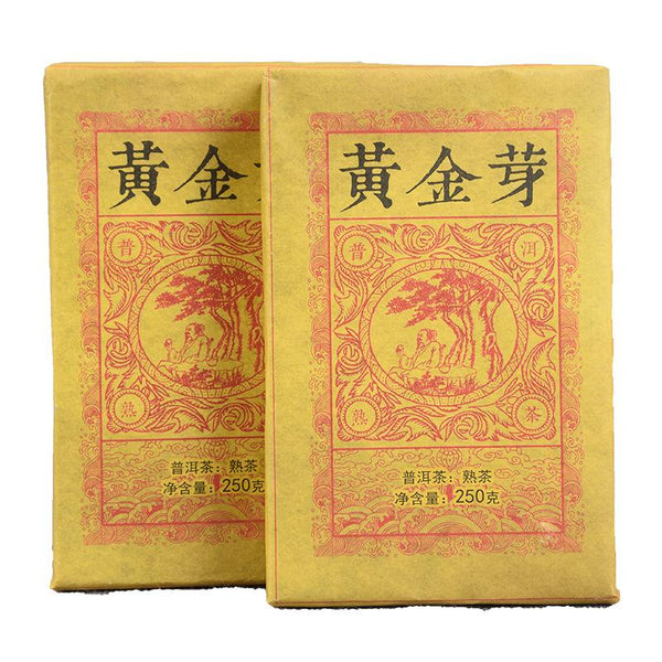 CIFbuy 250g Yunnan Pu'er Tea Ripe Tea Golden Bud Ripe Brick Weight Loss Healthy Drink
