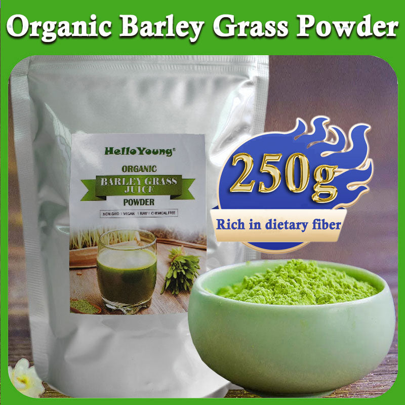 Barley Grass Powder Original 100% Pure And Organic Green Tea Barley Grass Powdered Drink Rich in Fibers, Vitamins, Minerals, Raw Organic Perfect Food Green Superfood Main image