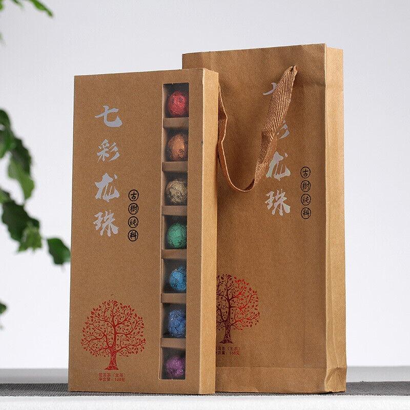 CIFbuy 21pcs Yunnan Pu'er Tea Colorful Dragon Pearl Handmade Dragon Pearl Pu'er Raw Tea