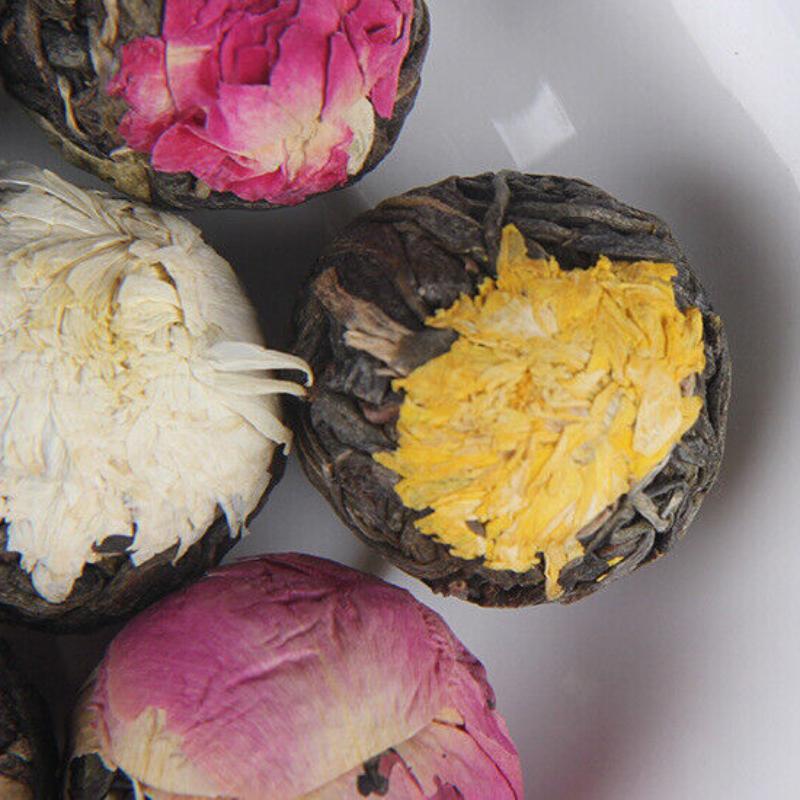 CIFbuy Yunnan Raw Pu'er Scented Tea 120g (18pcs) Dragon Ball Gift Box Jasmine 6 Flavor