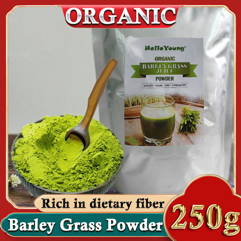HelloYoung Organic Wheatgrass Juice Powder Chlorophyll & Trace Minerals No Maltodextrin & Sugar 100% Natural Pure Barley Grass Main image