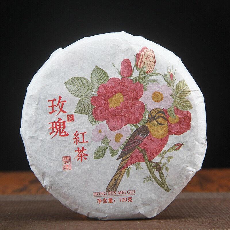 CIFbuy 100g Yunnan Old Tea Tree Red Rose Black Tea Fengqing Dian Hong Rose Tea Cake