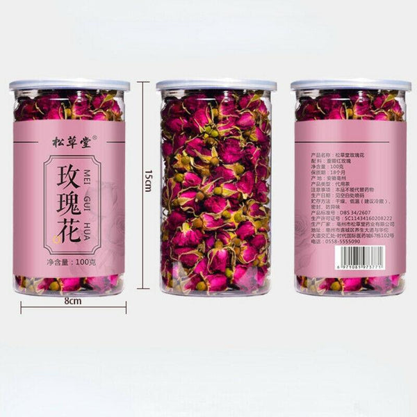 CIFbuy 100g Rose Tea Organic Healthy Herbal Flower Tea Canned Ping Yin Mei Gui Cha Tea