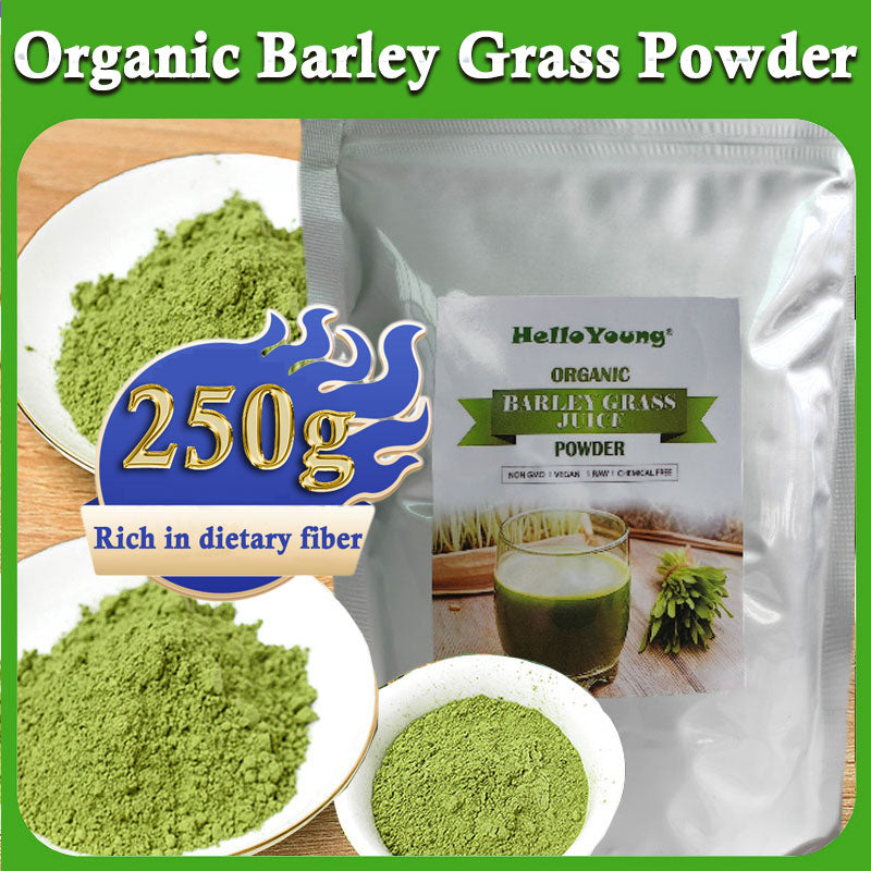 Barley Grass Powder Original 100% Pure And Organic Green Tea Barley Grass Powdered Drink Pure, Kosher, Vegan, Bulk. Good Source of Fiber, Protein. Great for Juices Main image