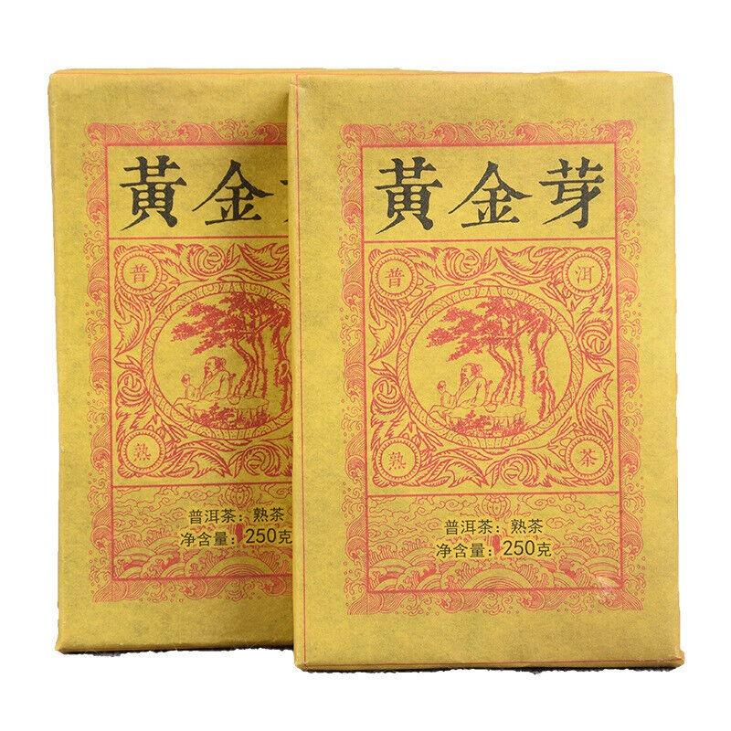 CIFbuy Yunnan Pu'er Ripe Tea Golden Bud Ripe Tea Brick 250g