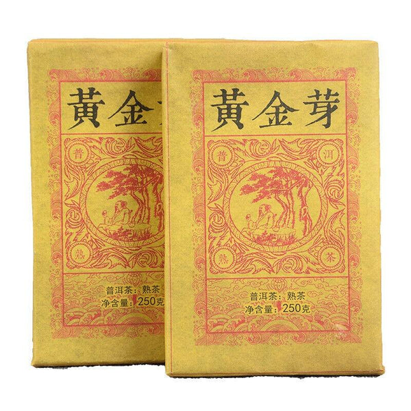 CIFbuy Yunnan Pu'er Ripe Tea Golden Bud Ripe Tea Brick 250g