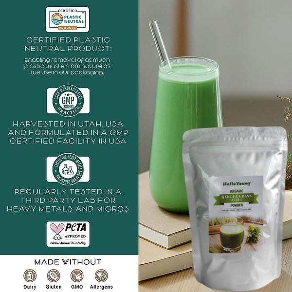 Barley grass powder original barley grass powder willy ong 100% Pure&Natural I Nutritionally Complete I Mix into Smoothie or Juice