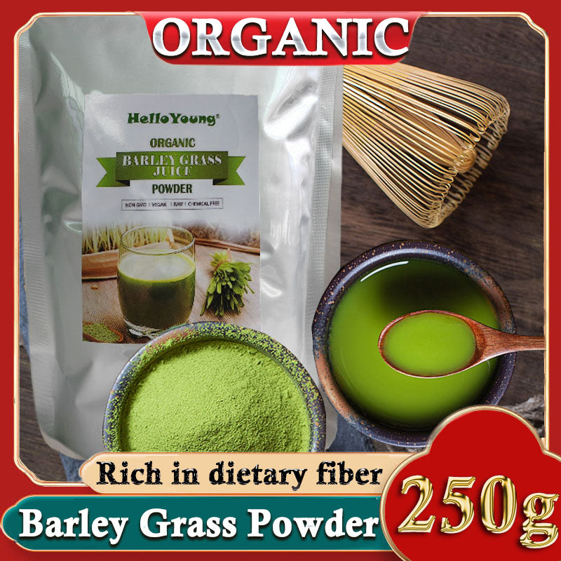 HelloYoung 250g Organic Barley Grass Powder Gluten Free Non-GMO Superfood 100% Natural Superfood, Vegan, Gluten Free, Non-GMO, Kosher Main image