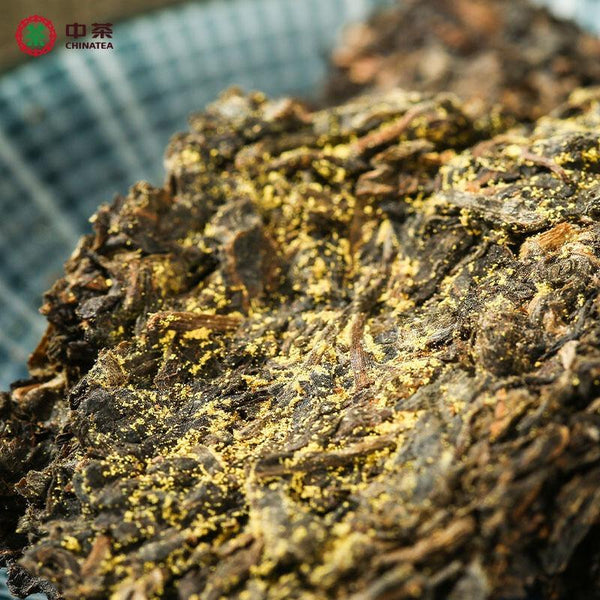 CIFbuy CHINATEA Jinhua MM Hunan Anhua Golden Flowers Fucha Dark Tea Brick Fu Zhuan 360g