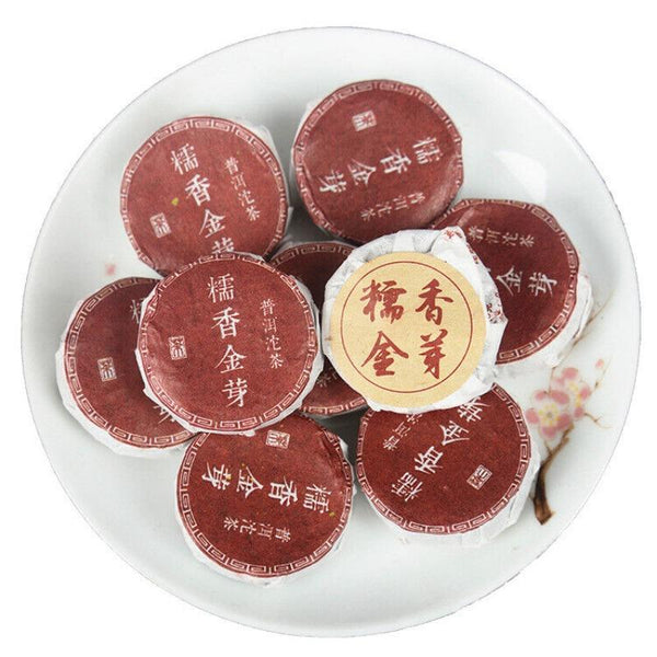 CIFbuy 500g Yunnan Puerh Tea Glutinous Rice Tuo Tea Menghai Golden Bud Mini Tuo Tea