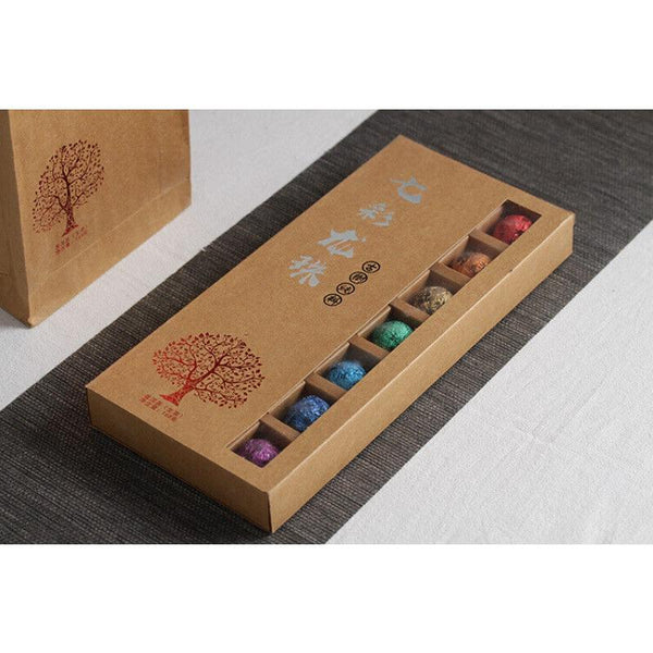 CIFbuy 21pcs Yunnan Pu'er Tea Colorful Dragon Pearl Handmade Dragon Pearl Pu'er Raw Tea