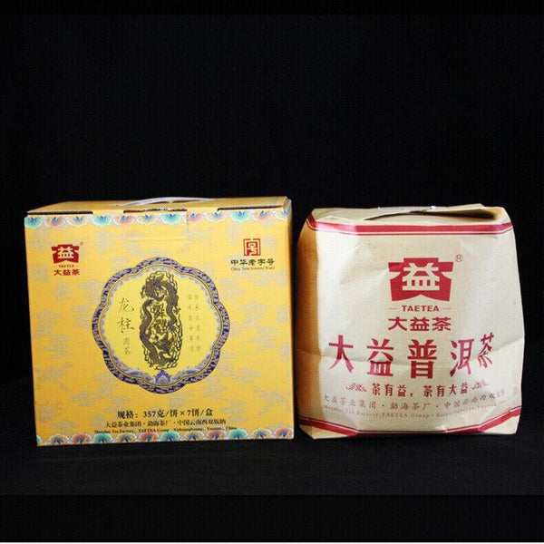 CIFbuy 2017 ORIGINAL Dragon Pillar Yuan Cha Menghai Dayi Puer Tea Ripe Pu Erh Cake 357g