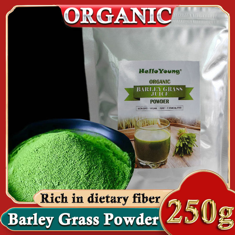 250g Organic Barley Grass Powder Gluten Free Non-GMO Superfood Vegan Pure, Kosher, Vegan, Bulk. Good Source of Fiber, Protein. Great for Juices Main image