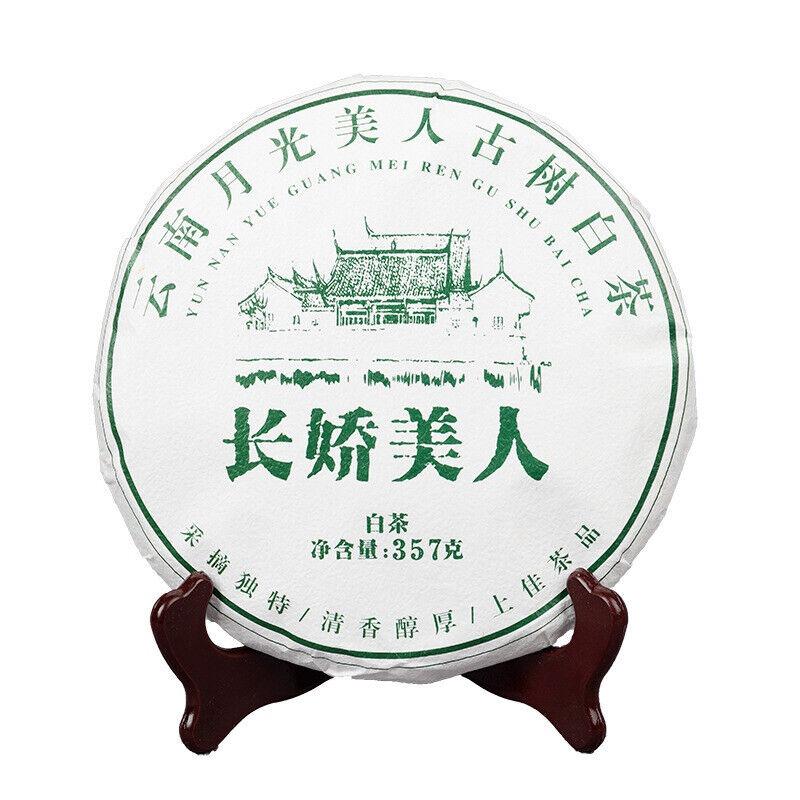 CIFbuy 357g/cake Yunnan White Tea Old Tree Moonlight White Long Jiao Mei Ren White