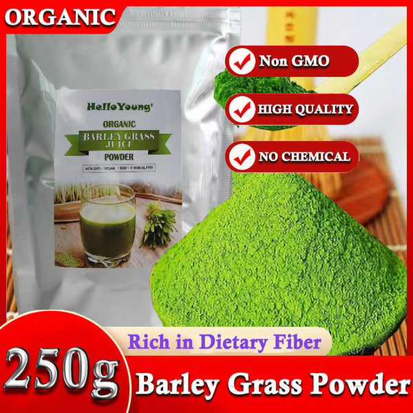 Organic Barley Grass Powder original 250g moistening intestines, RAW, Non-GMO, Finely Ground Whole Dried Young Leaves, Pure, Kosher