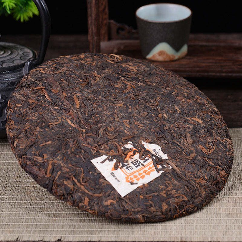 CIFbuy 357g Yunnan Cooked Pu-erh Tea Menghai Aged Puerh Ripe Tea Cake Pu'er Black Tea