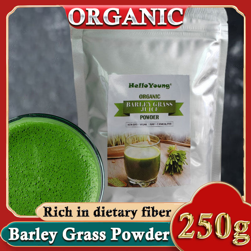 HelloYoung 250g Organic Barley Grass Powder Gluten Free Non-GMO Superfood 100% Pure&Natural I Nutritionally Complete