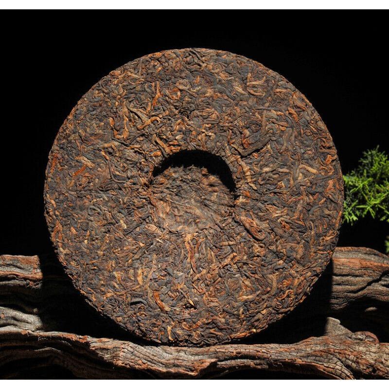 CIFbuy 357g Brown Mountain Ancient Tree Ripe Tea Cake Yunnan Pu'er Ripe Tea