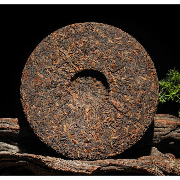 CIFbuy 357g Brown Mountain Ancient Tree Ripe Tea Cake Yunnan Pu'er Ripe Tea
