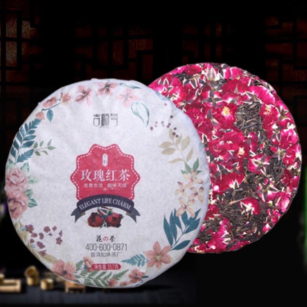 CIFbuy Yunnan Black Tea Rose Cake 357g Dian Hong Gongfu Fermented Tea