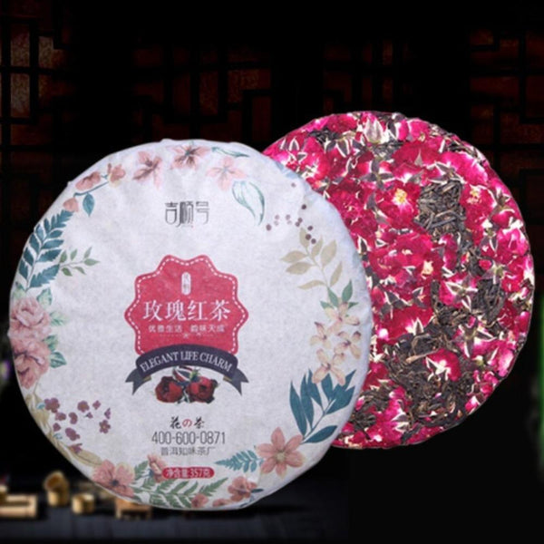 CIFbuy Yunnan Black Tea Rose Cake 357g Dian Hong Gongfu Fermented Tea