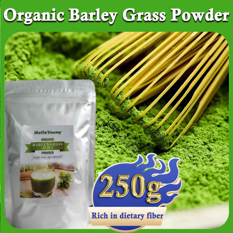 Unsweetened Premium Organic Barley Grass Powder 250g with Rich Dietary Fiber, No Addtives