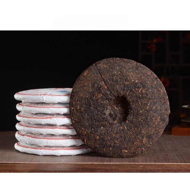 CIFbuy 357g/Cake Yunnan Pu'er Tea Cooked Tea Cake Yunnan Qizi Cake Tea Pure Ingredients