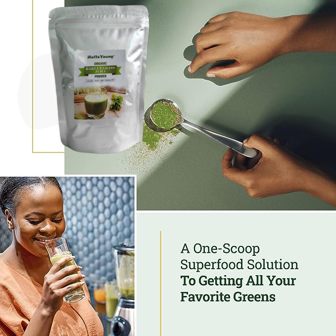 Imported Unsweetened Premium Organic Barley Grass Powder 250g Protein. Great for Juices, Smoothies, Shakes, Yogurts Secondary image