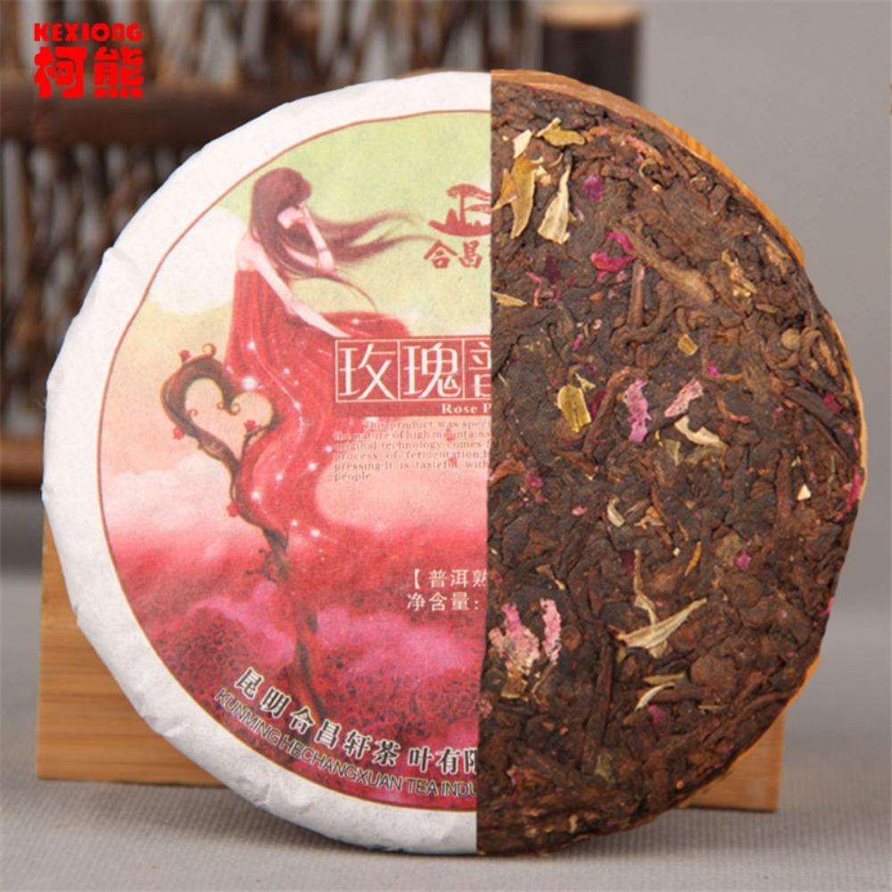 CIFbuy 100g Natural Rose Pu-erh Tea Cake Cooked Herbal Tea Energy Boost Main image