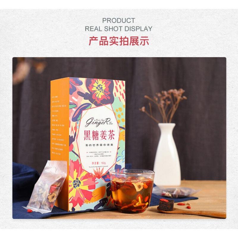 CIFbuy Brown Sugar Ginger Tea Longan Jujube Goji Berry Black Sugar Ginger Jujube Tea