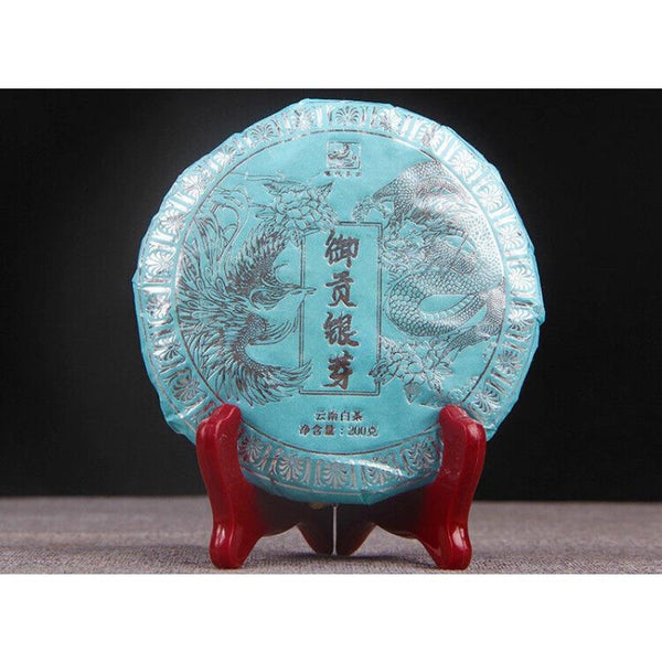 CIFbuy 200g White Tea Cake Silver Needle Yunnan White Tea Ancient Tree Pu'er Tea Cake