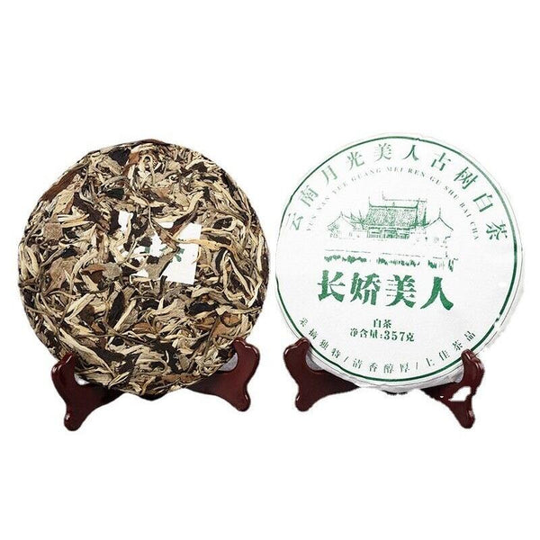 CIFbuy 357g/cake Yunnan White Tea Old Tree Moonlight White Long Jiao Mei Ren White