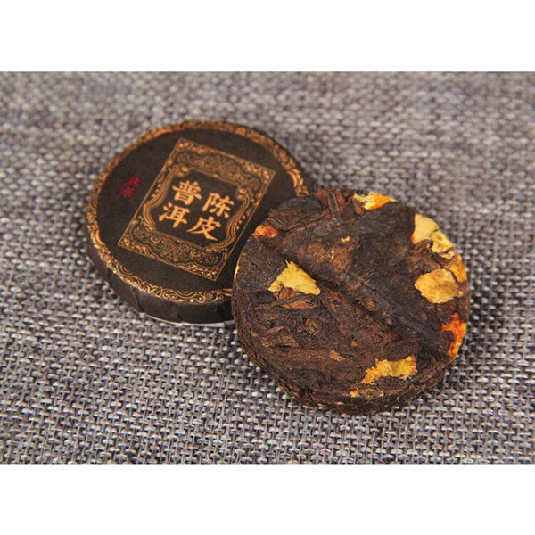 CIFbuy 500g Yunnan Chenpi Pu'er tea cake citrus ripe tea black tea small jade cake