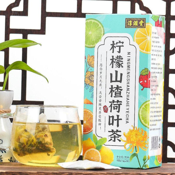 CIFbuy 150G Lemon Hawthorn Lotus Leaf Tea 16 Flavors of Tea Health Non-fat Flow Tea