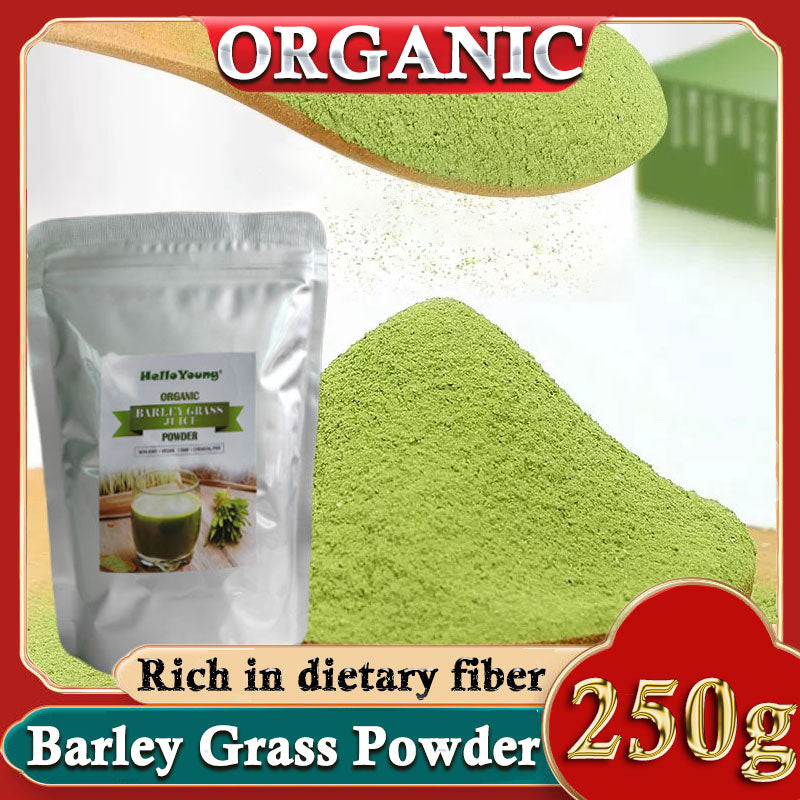 Barley Grass Powder 100% Pure & Organic Organic Barley Grass Powder Pure Organic Barley for Women and Men 250g  Rich in Fibers, Vitamins, Minerals, Raw Organic Main image