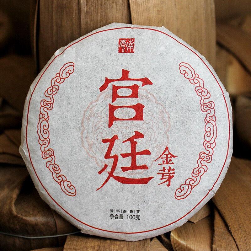 CIFbuy Palace Golden Bud Puerh Tea Ripe Tea Yunnan Puerh Tea 100g Ripe Tea Cake