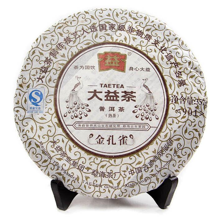 CIFbuy Gold Peacock * 2009 Yunnan Menghai Dayi Tea Factory TAETEA Ripe Pu Er Puer 357g