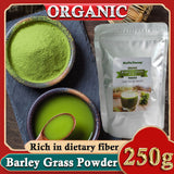 Organic Barley Grass Powder 250g, Green Superfood for Smoothie, Grass Juice Powder with Rich Dietary Fiber, No Addtives