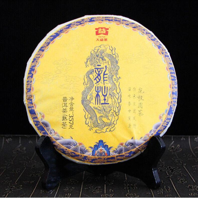 CIFbuy 2017 ORIGINAL Dragon Pillar Yuan Cha Menghai Dayi Puer Tea Ripe Pu Erh Cake 357g