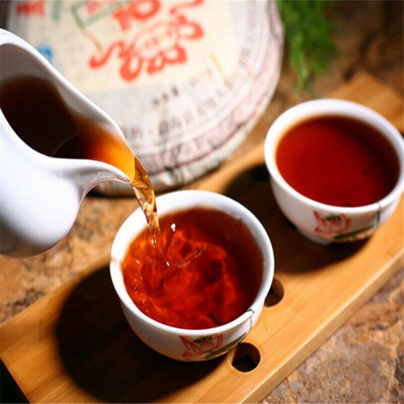 CIFbuy 357g Puerh Tea Ripe Black Tea Gold Award Yunnan MengHai Arbor Tree Pu'er Cake
