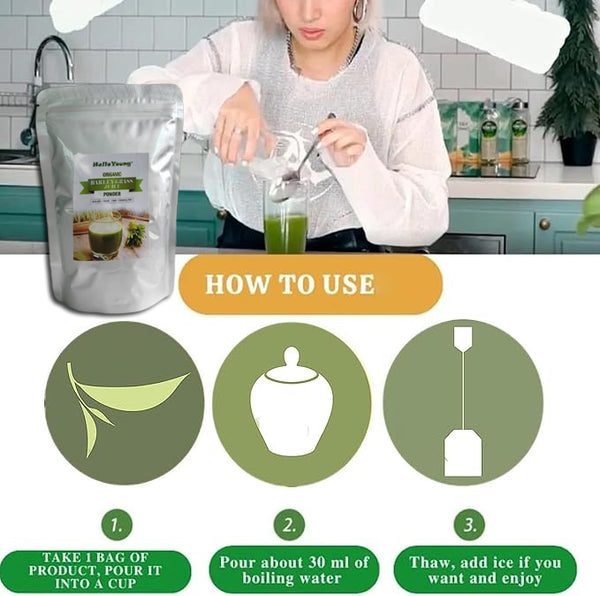 Pure Organic Barley Grass Original Powder Juice Drink 250g Antioxidant-Rich, Energy Booster Organic Grass Powder