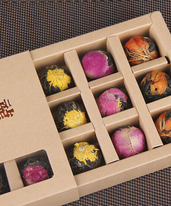 CIFbuy Yunnan Raw Pu'er Scented Tea 120g (18pcs) Dragon Ball Gift Box Jasmine 6 Flavor