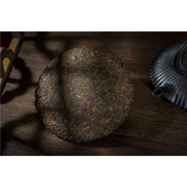 CIFbuy 357g Yunnan Brown Mountain Pu-erh Ripe Tea Ancient Tree Seven Seeds Cake