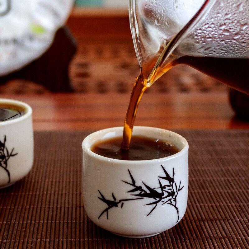 CIFbuy Pu'er Ripe Tea Yunnan Seven Cakes Tea Bamboo Shell Whole Mention Pack Tea Cake