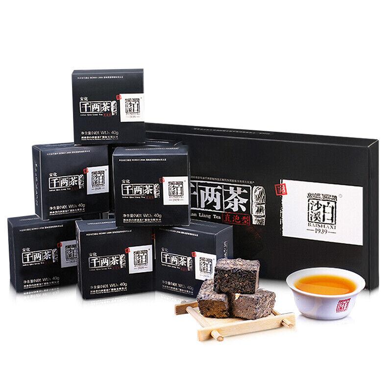 CIFbuy BAISHAXI Qian Liang Cha Hunan Anhua Dark Tea 320g QianLiang Tea Brick Black Tea