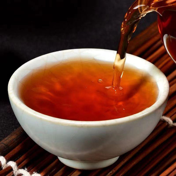 CIFbuy 357g Puerh Ripe Tea Cake Bulang Mountain Cooked Pu-erh Red Tea Yunnan Black Tea