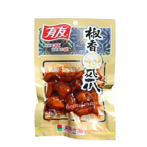Youyou Spicy Chicken Feet Vacuum-packed 2+2+2 Bags 有友泡椒凤爪 共6袋/2袋山椒味+2袋椒香味+2袋酸菜味